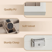 Lockable 12 Slot Watch Box with Glass Lid and Drawer for Organised Display by Songmics