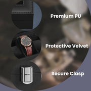 6 Slot Watch Box Organiser with Glass Lid and Removable Cushions for Men by Songmics