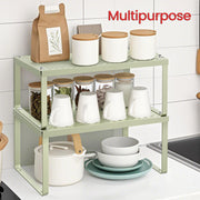Set of 2 Metal Spice Racks for Kitchen Cupboards and Worktops Space Saving by Songmics