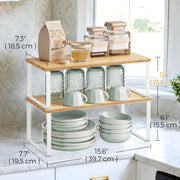 Set of 2 Cabinet Organiser Shelves for Kitchen Countertop Storage 39.7 cm by Songmics