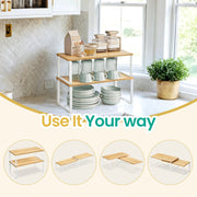 Set of 2 Cabinet Organiser Shelves for Kitchen Countertop Storage 39.7 cm by Songmics