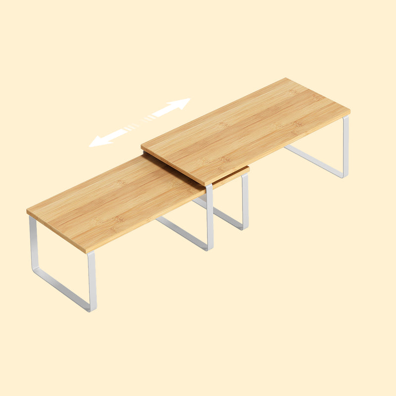 Set of 2 Cabinet Organiser Shelves for Kitchen Countertop Storage 39.7 cm by Songmics