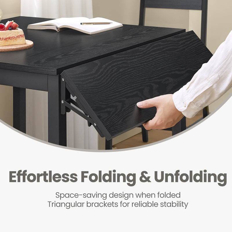 Extendable Drop Leaf Dining Table for Small Spaces Compact Folding Design by Vasagle