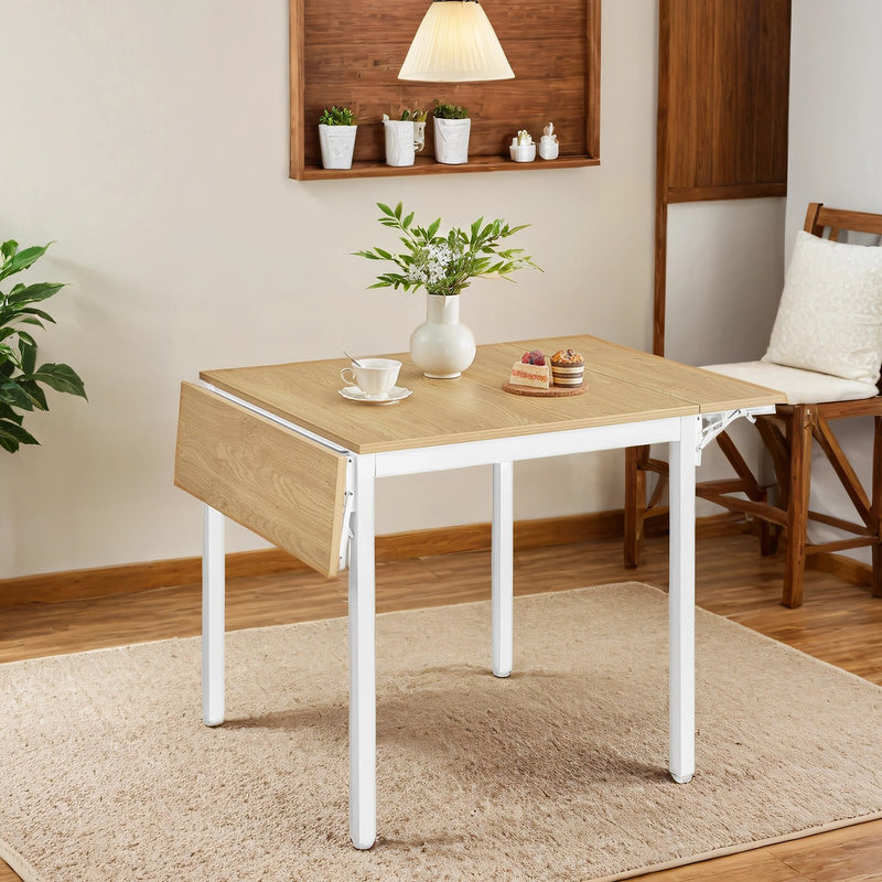 Drop Leaf Folding Dining Table Space Saving Extendable Design for Small Rooms by Vasagle