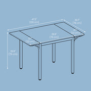 Drop Leaf Folding Dining Table Space Saving Extendable Design for Small Rooms by Vasagle