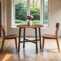 Round Dining Table for Kitchen or Dining Room Small Space Friendly Wood Finish by Vasagle