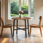 Round Dining Table for Kitchen or Dining Room Small Space Friendly Wood Finish by Vasagle