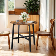 Round Dining Table for Kitchen or Dining Room Small Space Friendly Wood Finish by Vasagle