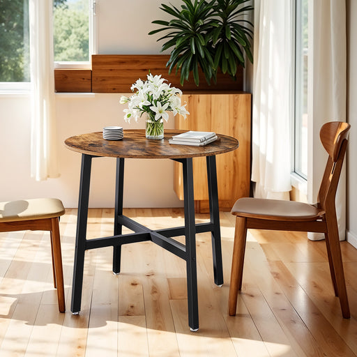 Round Dining Table for Kitchen or Dining Room Small Space Friendly Wood Finish by Vasagle