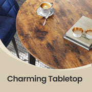 Round Dining Table for Kitchen or Dining Room Small Space Friendly Wood Finish by Vasagle