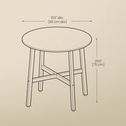 Round Dining Table for Kitchen or Dining Room Small Space Friendly Wood Finish by Vasagle