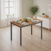 Rectangular Dining Table for 4 with Wood Effect Finish 110 cm Ideal for Kitchen or Dining Room by Vasagle