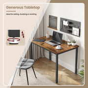 Rectangular Dining Table for 4 with Wood Effect Finish 110 cm Ideal for Kitchen or Dining Room by Vasagle