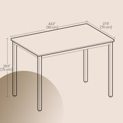 Rectangular Dining Table for 4 with Wood Effect Finish 110 cm Ideal for Kitchen or Dining Room by Vasagle