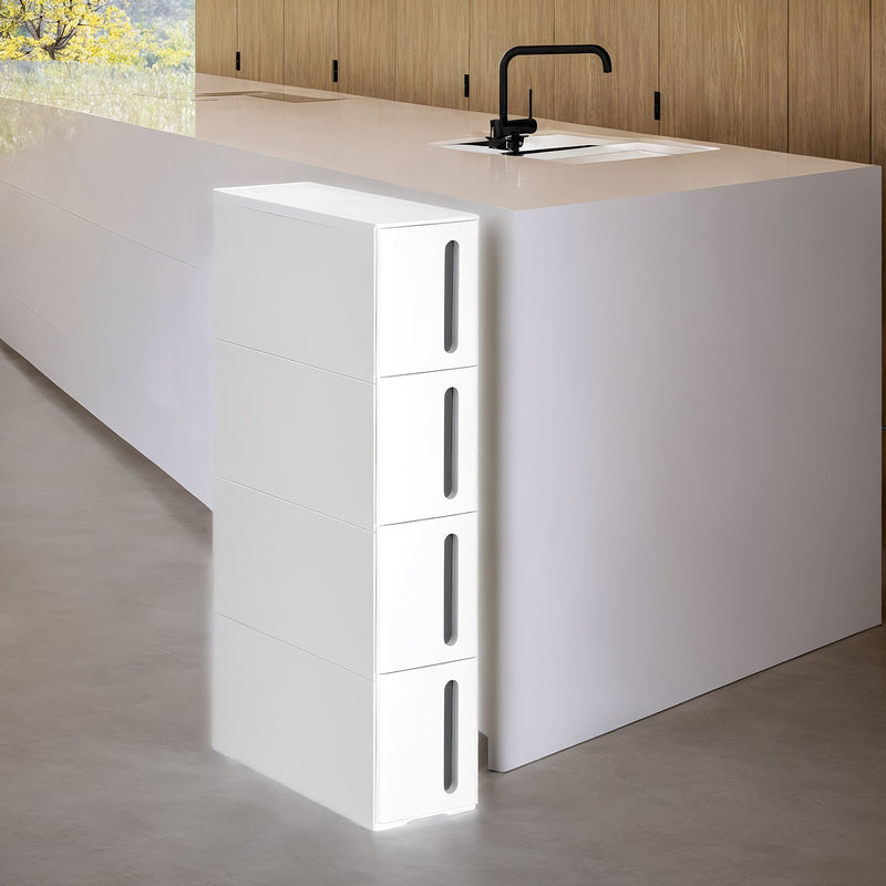 Slim Storage Trolley with 4 Drawers and Wheels for Kitchen or Bathroom by Songmics