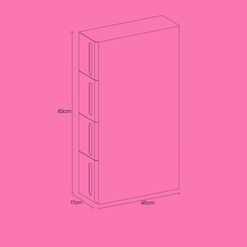 Slim Storage Trolley with 4 Drawers and Wheels for Kitchen or Bathroom by Songmics