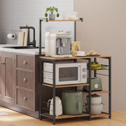 Kitchen Baker's Rack Coffee Bar with Storage Shelves and Wire Basket Organiser by Vasagle