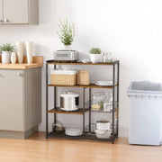 Rustic Brown Kitchen Bakers Rack with Storage Shelves Baskets and Hooks by Vasagle