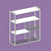 Rustic Brown Kitchen Bakers Rack with Storage Shelves Baskets and Hooks by Vasagle