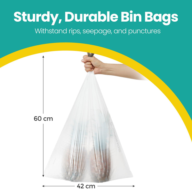 Drawstring Bin Bags for 15-20L Kitchen Bins Strong Leakproof and Pre-Separated by Songmics
