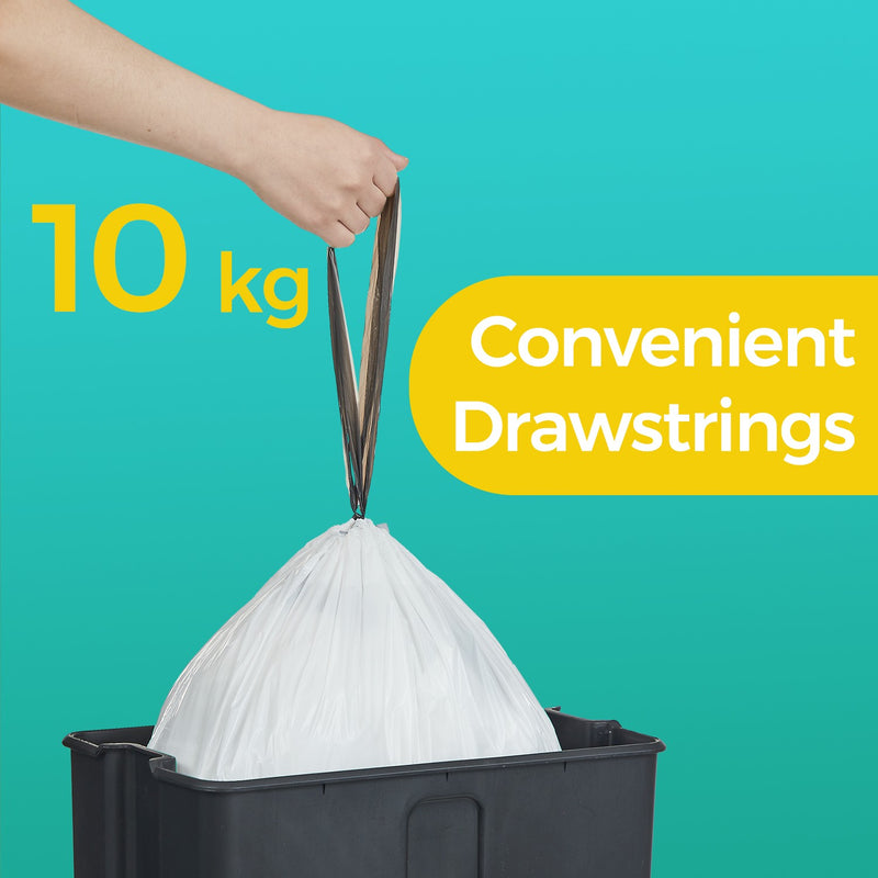 Drawstring Bin Bags for 15 to 20 Litre Kitchen Bins Strong and Pre Separated by Songmics