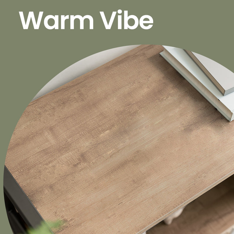 Large Wooden Bookshelf with Doors and Open Storage for Home Office or Living Room by Vasagle