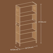 4 Tier Industrial Bookshelf with Hooks and Storage Shelves for Home Office by Vasagle