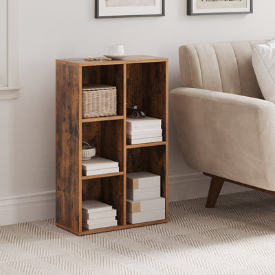 Kids Wooden Bookcase with 5 Storage Compartments for Bedroom or Playroom by Vasagle