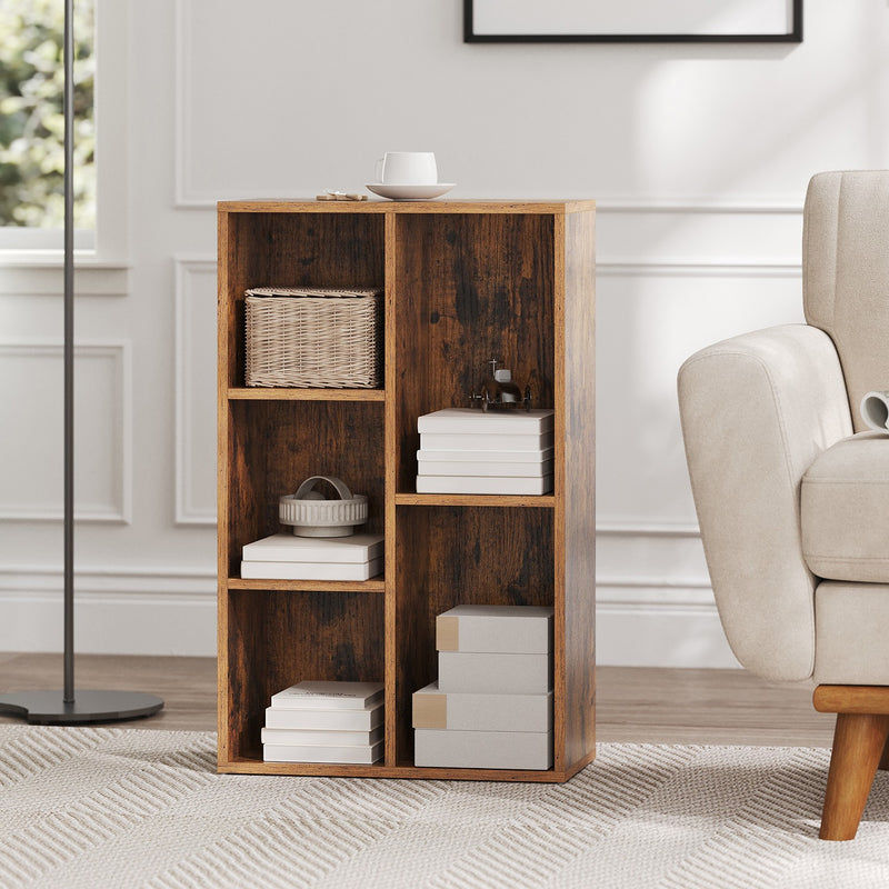 Kids Wooden Bookcase with 5 Storage Compartments for Bedroom or Playroom by Vasagle