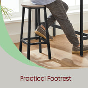 Set of 2 Bar Stools with Backrest and Footrest for Kitchen Island or Home Bar by Vasagle