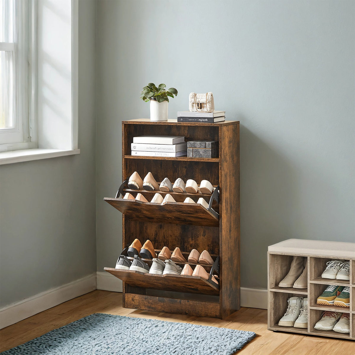 Vasagle Shoe Storage Cabinet With Adjustable Dividers | Opal Retail