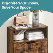 Shoe Storage Cabinet with Adjustable Dividers Holds 8 to 12 Pairs by Vasagle