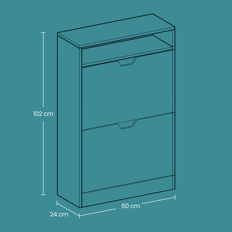 Shoe Storage Cabinet with Adjustable Dividers Holds 8 to 12 Pairs by Vasagle