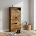 Slim 3 Flip Door Shoe Cabinet For Entryway Stores 14 to 18 Pairs Space Saving Design VASAGLE