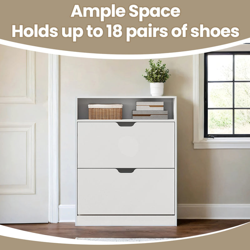 Shoe Storage Cabinet With Adjustable Dividers Fits 11 to 16 Pairs by Vasagle