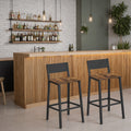 Set of 2 Bar Stools with Backrest for Kitchen Island or Dining Room by Vasagle