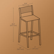 Set of 2 Bar Stools with Backrest for Kitchen Island or Dining Room by Vasagle