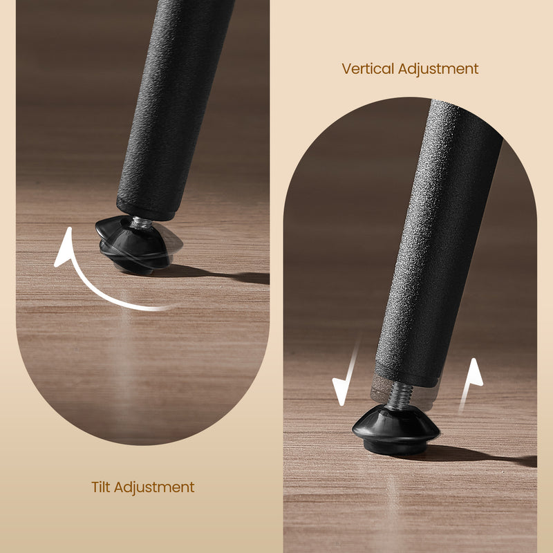 Set of 2 Synthetic Leather Bar Stools with Footrest for Kitchen Counter Seating by Vasagle