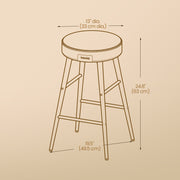 Set of 2 Synthetic Leather Bar Stools with Footrest for Kitchen Counter Seating by Vasagle