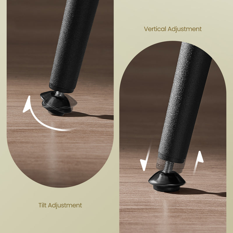 Set of 2 Counter Height Bar Stools with Synthetic Leather Seats for Kitchen by Vasagle