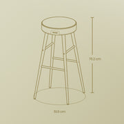 Set of 2 Counter Height Bar Stools with Synthetic Leather Seats for Kitchen by Vasagle