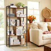 Vasagle 5 Tier Wooden Bookshelf with Open Storage for Home Office or Living Room 30 x 74 x 150cm VASAGLE
