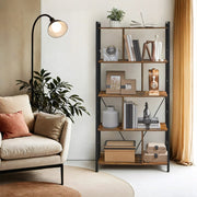 Vasagle 5 Tier Wooden Bookshelf with Open Storage for Home Office or Living Room 30 x 74 x 150cm VASAGLE