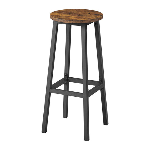 Set of 2 Metal Frame Kitchen Bar Stools with Comfortable Footrest by VASAGLE VASAGLE