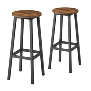 Set of 2 Metal Frame Kitchen Bar Stools with Comfortable Footrest by VASAGLE VASAGLE