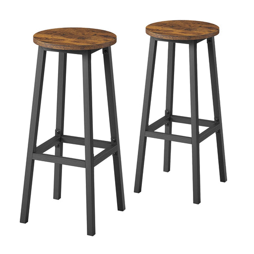 Set of 2 Metal Frame Kitchen Bar Stools with Comfortable Footrest by VASAGLE VASAGLE
