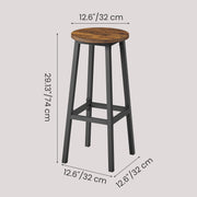 Set of 2 Metal Frame Kitchen Bar Stools with Comfortable Footrest by VASAGLE VASAGLE