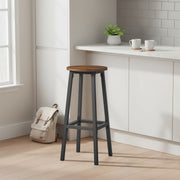 Set of 2 Metal Frame Kitchen Bar Stools with Comfortable Footrest by VASAGLE VASAGLE