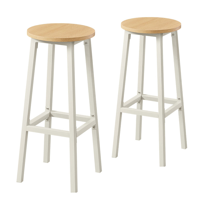 Set of 2 Rustic Kitchen Bar Stools with Sturdy Footrest by Vasagle VASAGLE