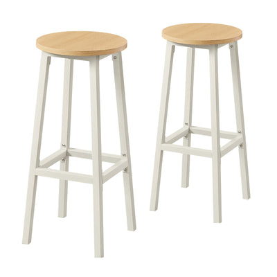 Set of 2 Rustic Kitchen Bar Stools with Sturdy Footrest by Vasagle VASAGLE